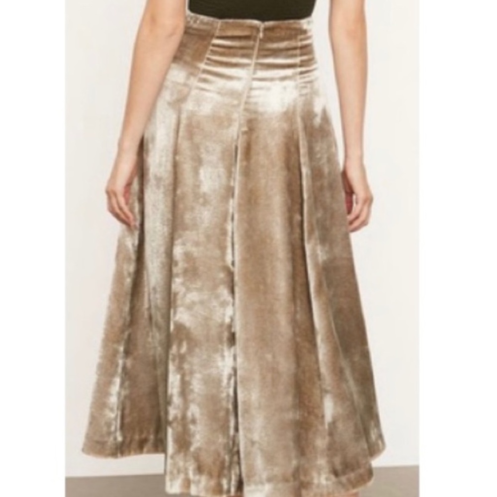 Vince Velvet Purl Edge Paneled Slip Skirt In Oak Stone Size:6 Style V800430749